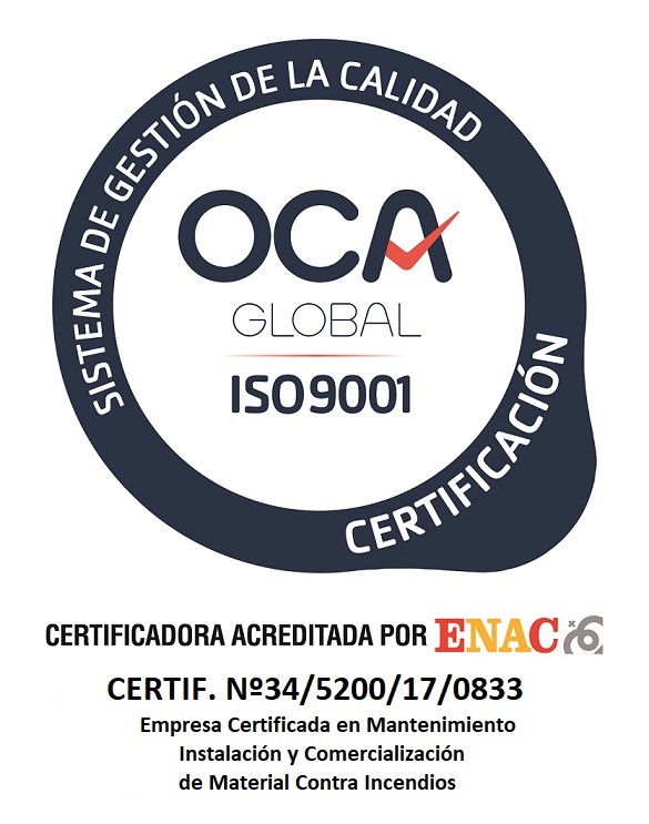 Certificación OCA Global ISO 9001 de Valfire Sistemas